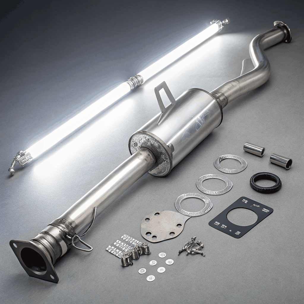 Stainless steel braided exhaust flex pipe and flange kit
